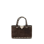 Mini Rockstud Brown Calf Leather Handbag