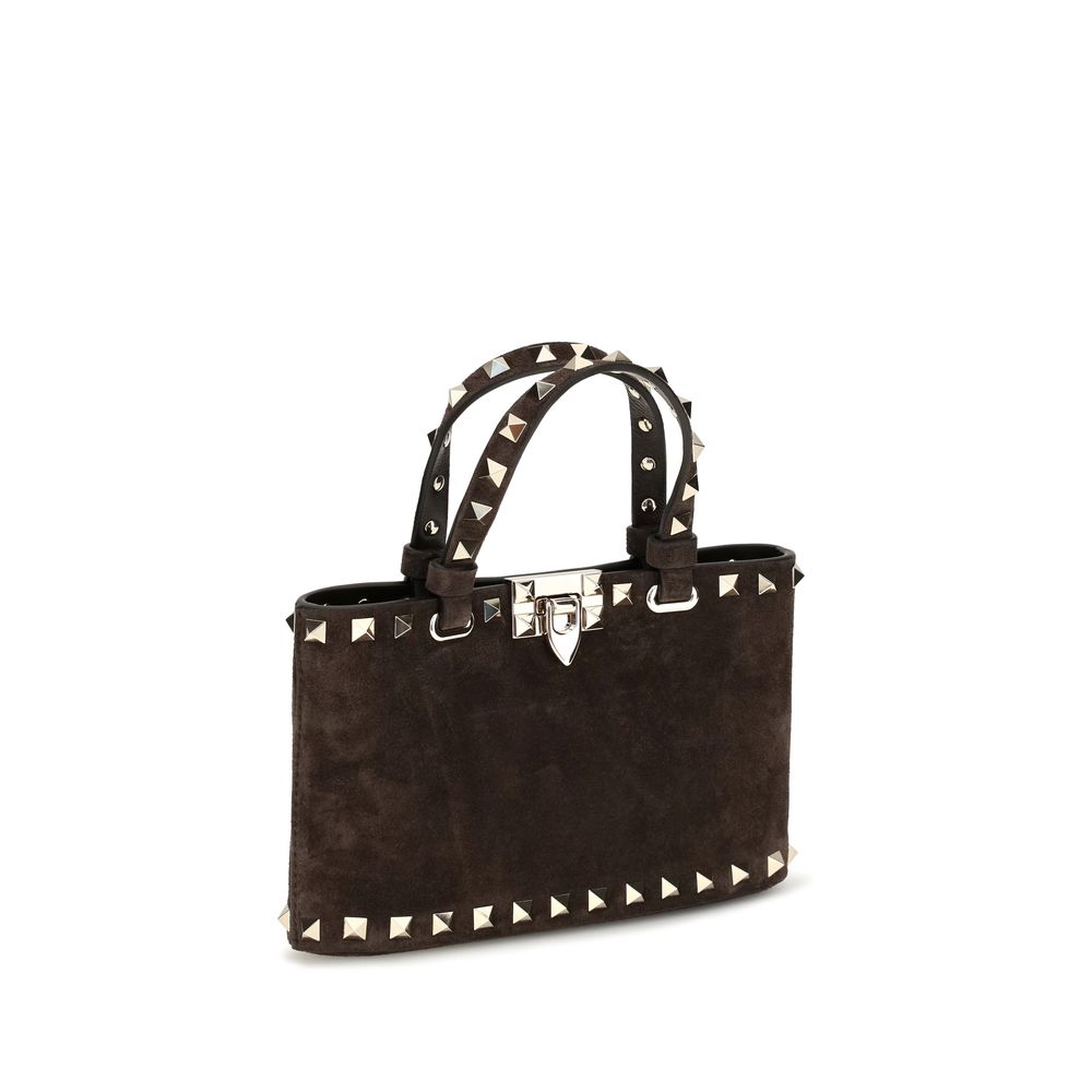 Mini Rockstud Brown Calf Leather Handbag
