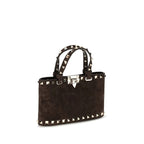 Mini Rockstud Brown Calf Leather Handbag