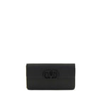 Grainy Calfskin Chain Wallet