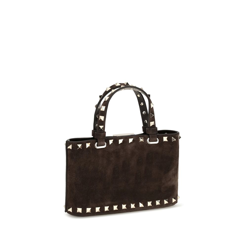 Mini Rockstud Brown Calf Leather Handbag