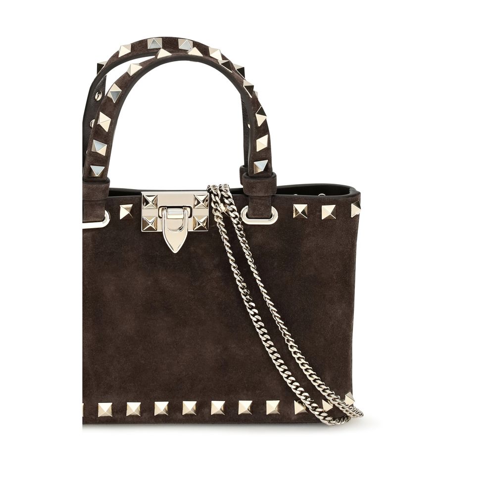 Mini Rockstud Brown Calf Leather Handbag