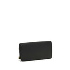 Grainy Calfskin Chain Wallet