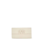White Calfskin Chain Wallet