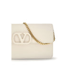 White Calfskin Chain Wallet