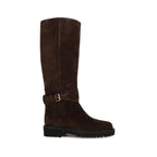 Brown Calf Leather VLogo Signature Flat Boots