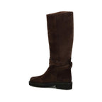 Brown Calf Leather VLogo Signature Flat Boots