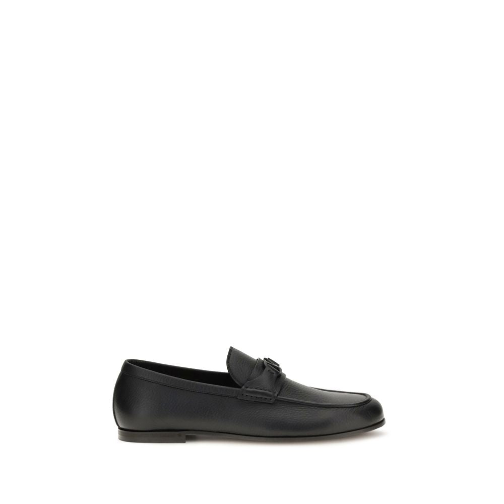Deer Leather VLogo Signature Slip-On Loafers