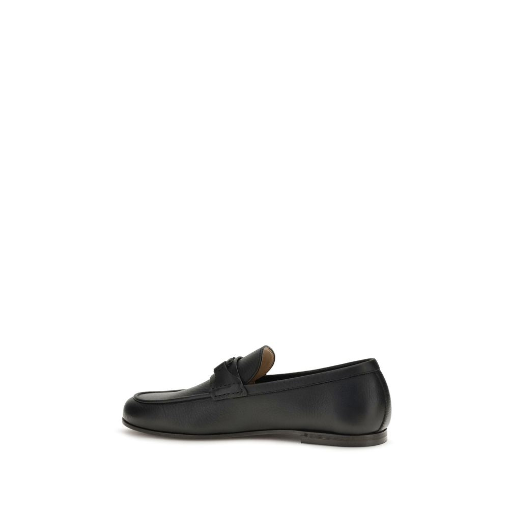 Deer Leather VLogo Signature Slip-On Loafers