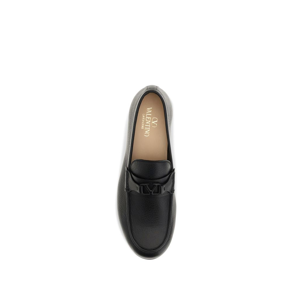 Deer Leather VLogo Signature Slip-On Loafers