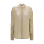 Peonia Lace Collar Georgette Silk Shirt