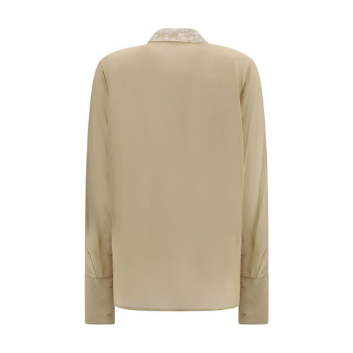 Peonia Lace Collar Georgette Silk Shirt