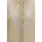 Peonia Lace Collar Georgette Silk Shirt