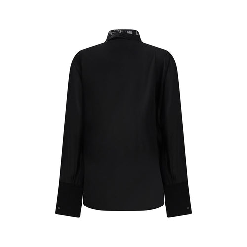 Silk Georgette Peonia Lace-Collar Blouse