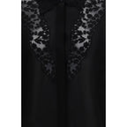 Silk Georgette Peonia Lace-Collar Blouse