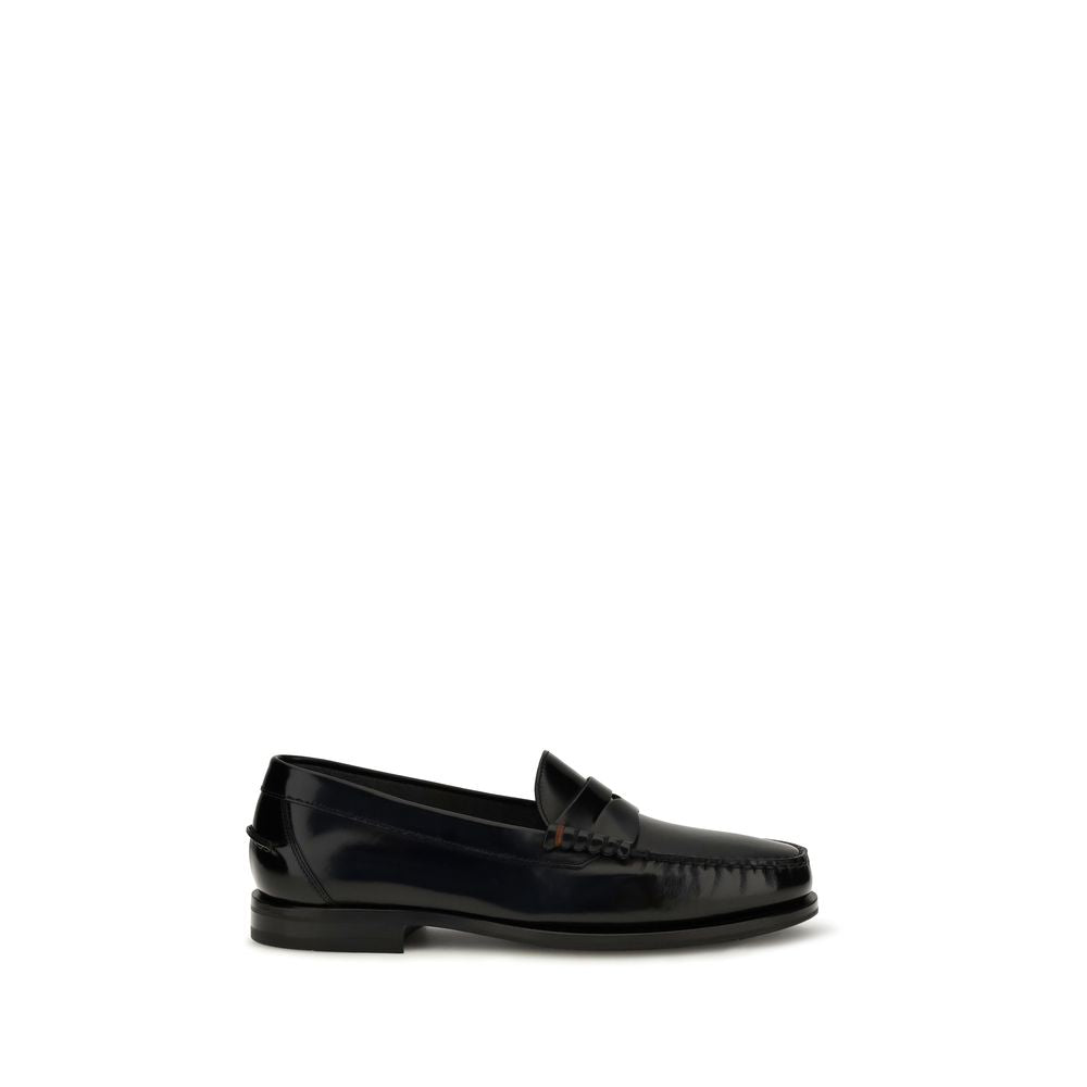 College A Novembre Black Calf Leather Slip-On Loafers