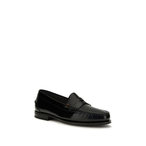 College A Novembre Black Calf Leather Slip-On Loafers