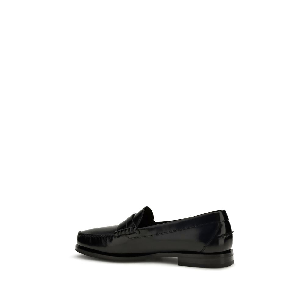 College A Novembre Black Calf Leather Slip-On Loafers