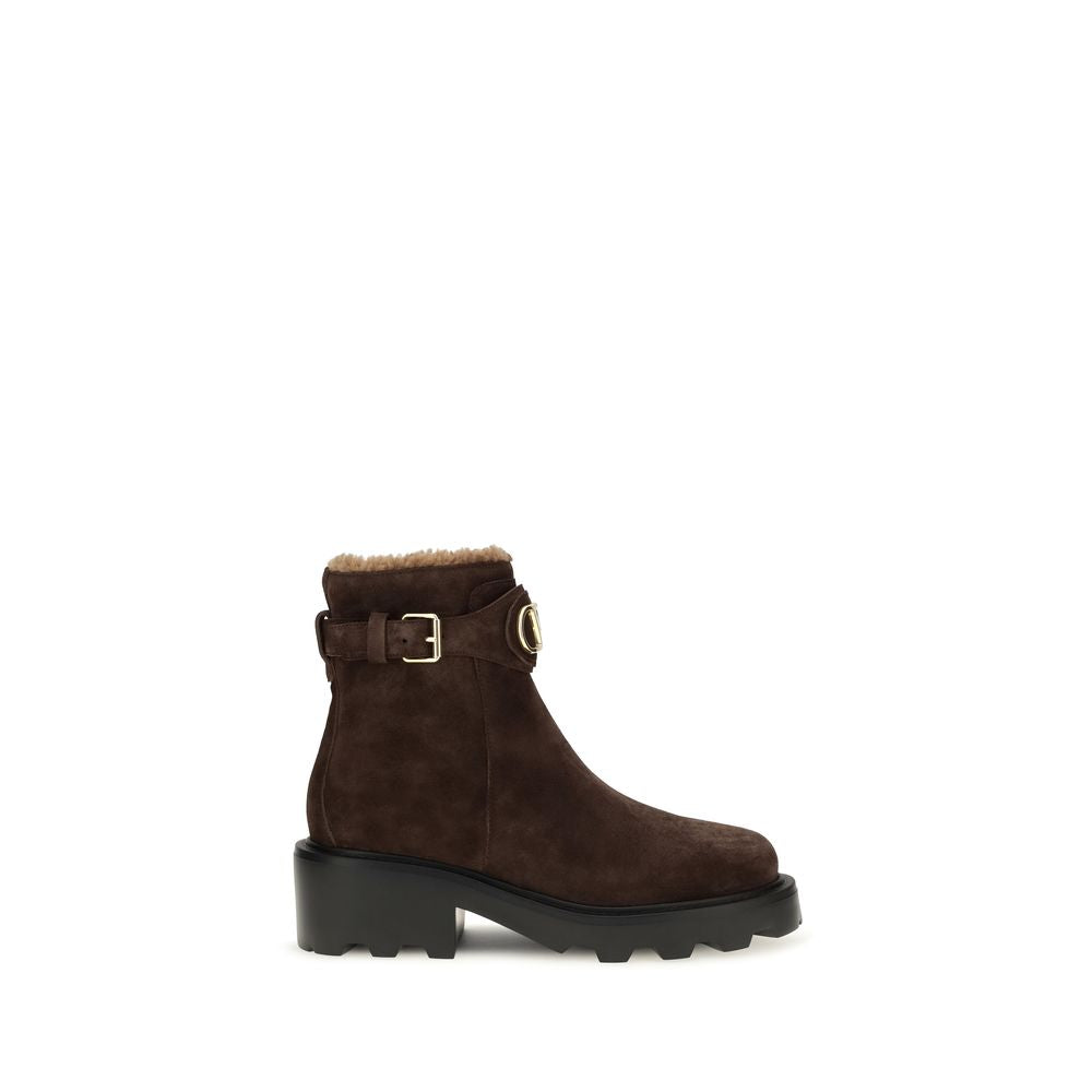Brown Calf Leather Ankle Boots