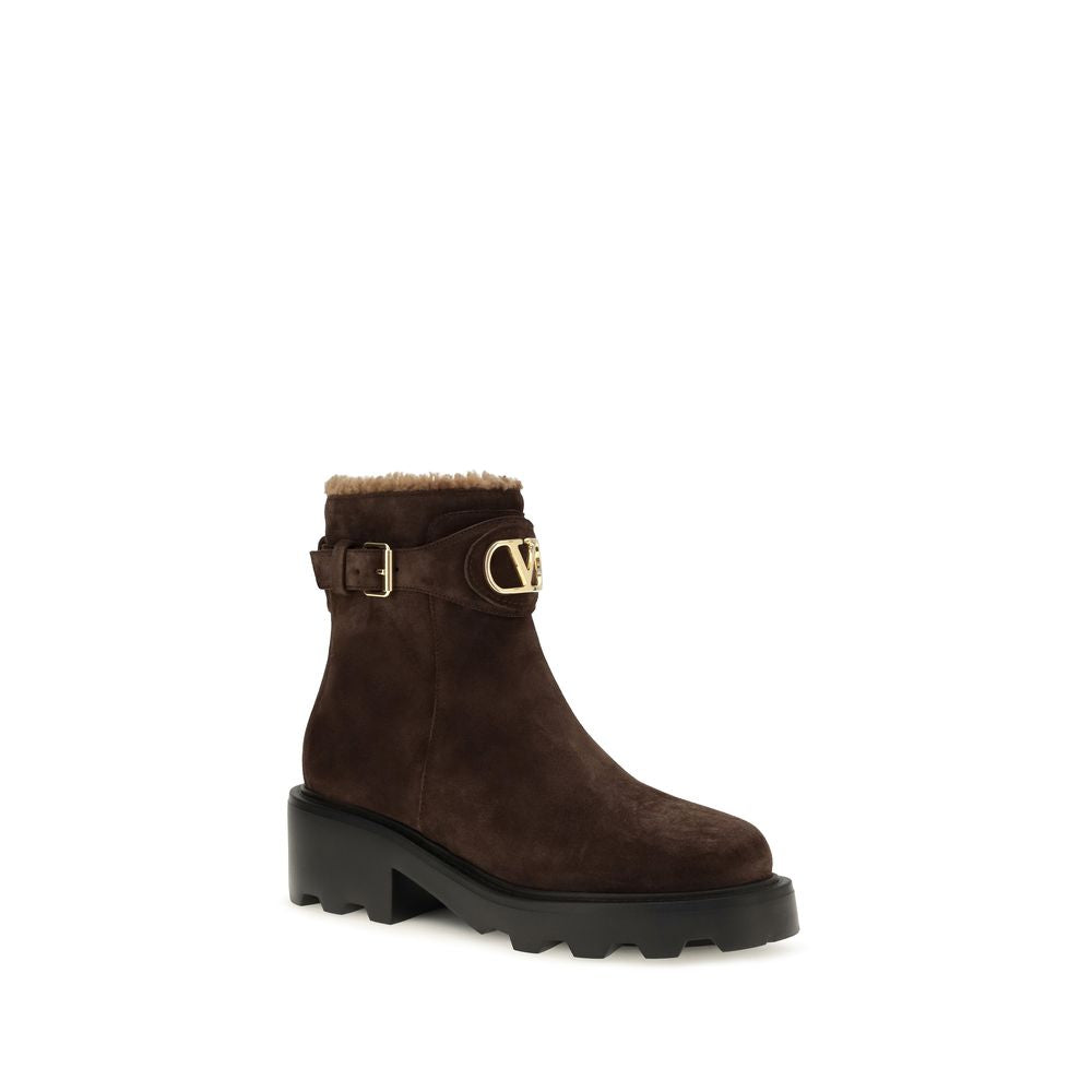 Brown Calf Leather Ankle Boots