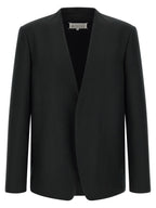 Black Virgin Wool Minimal Blazer