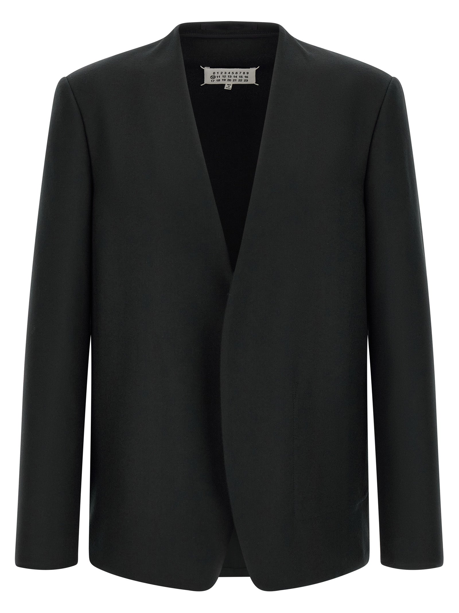 Black Virgin Wool Minimal Blazer