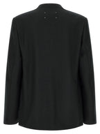 Black Virgin Wool Minimal Blazer