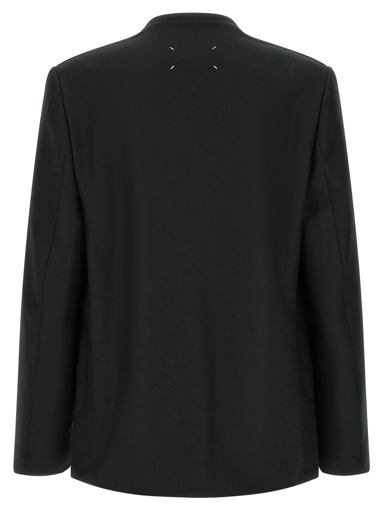 Black Virgin Wool Minimal Blazer