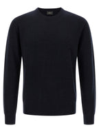 Cashmere and Wool Blend Crew Neck Cardigan