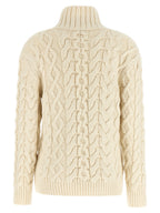 Cream Virgin Wool Bobble Knit Sweater