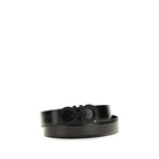Reversible Calfskin Belt with Textured Gancini Buckle