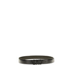 Reversible Calfskin Belt with Textured Gancini Buckle