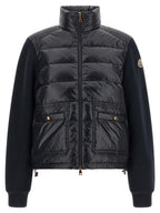 Quilted Blue Polyamide Cardigan