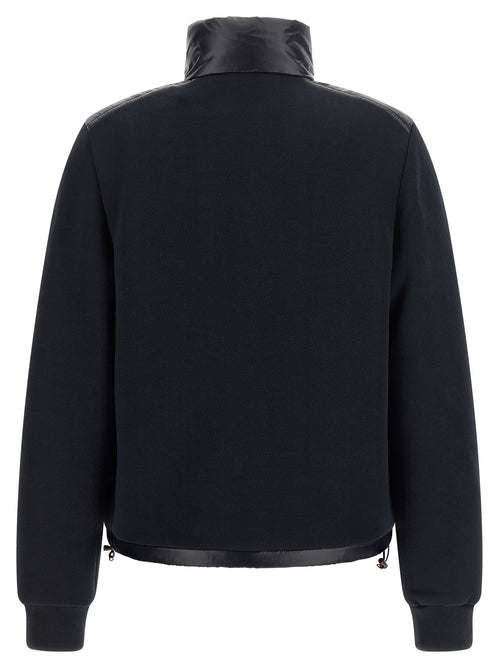 Quilted Blue Polyamide Cardigan