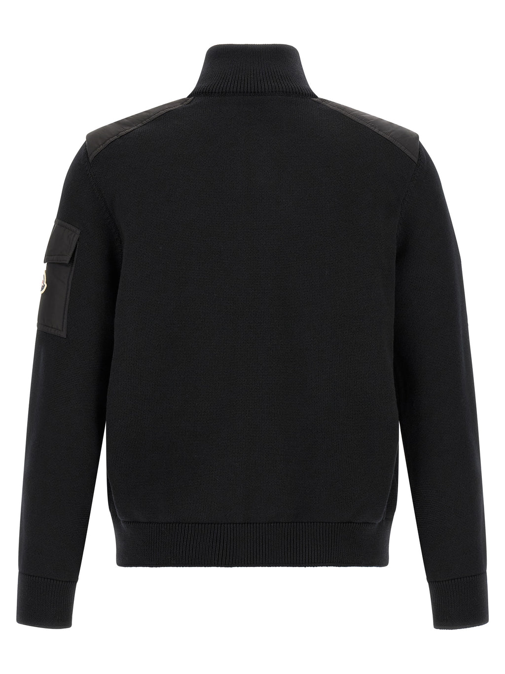 Padded Wool Zip‑Up Cardigan