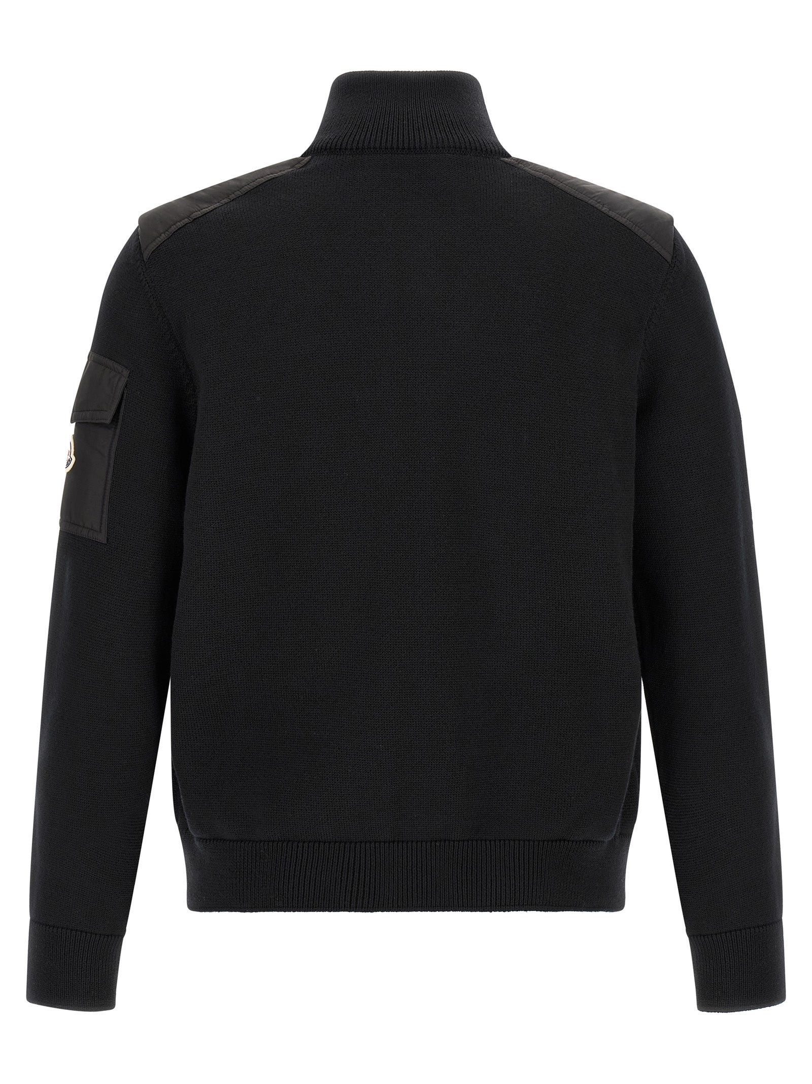Padded Wool Zip‑Up Cardigan