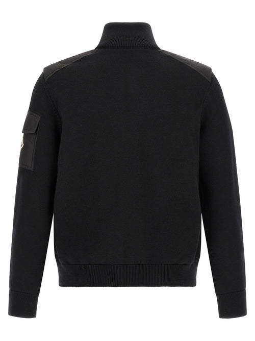Padded Wool Zip‑Up Cardigan