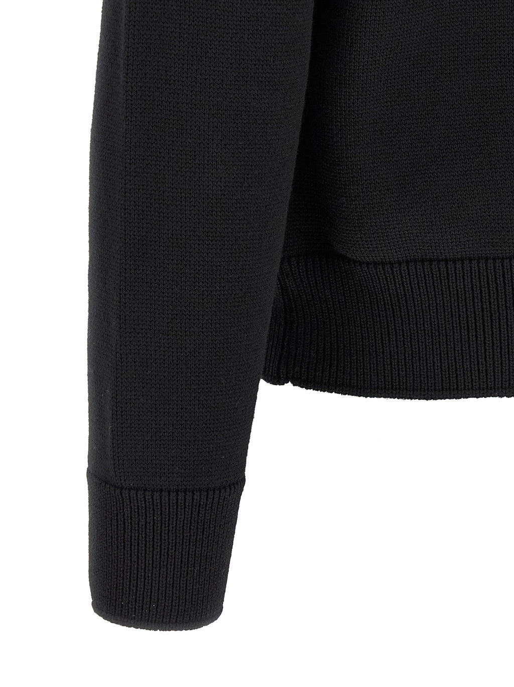 Padded Wool Zip‑Up Cardigan
