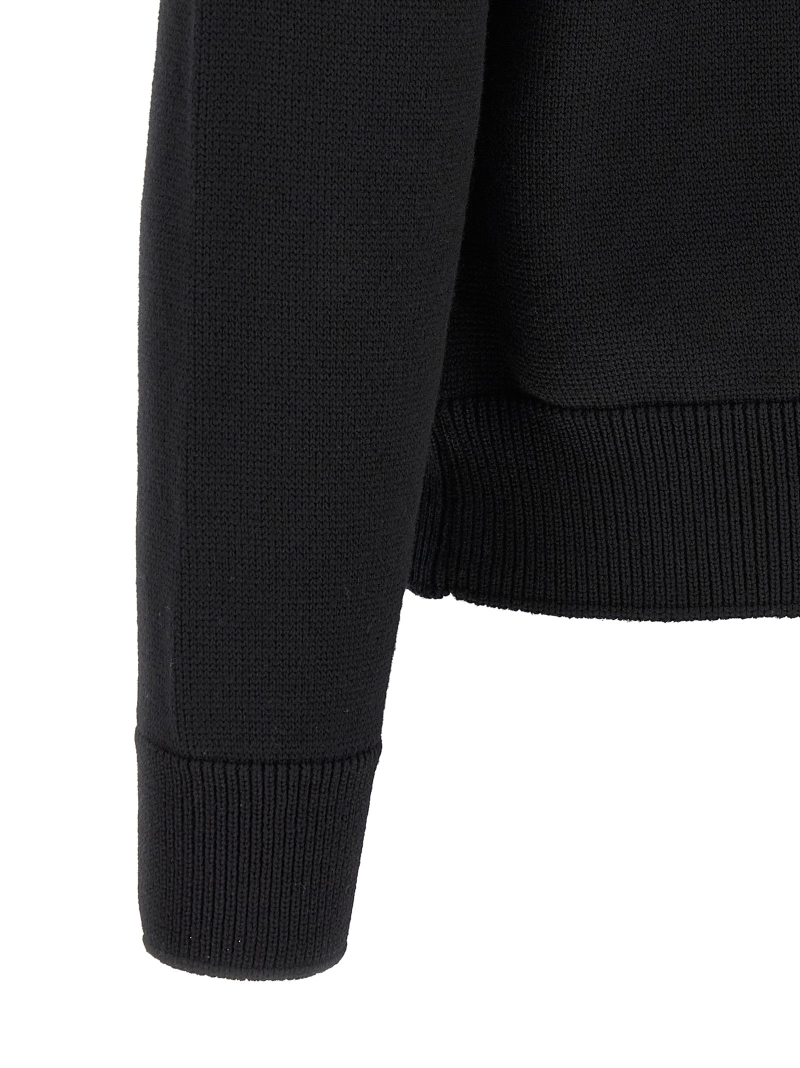 Padded Wool Zip‑Up Cardigan