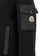 Padded Wool Zip‑Up Cardigan