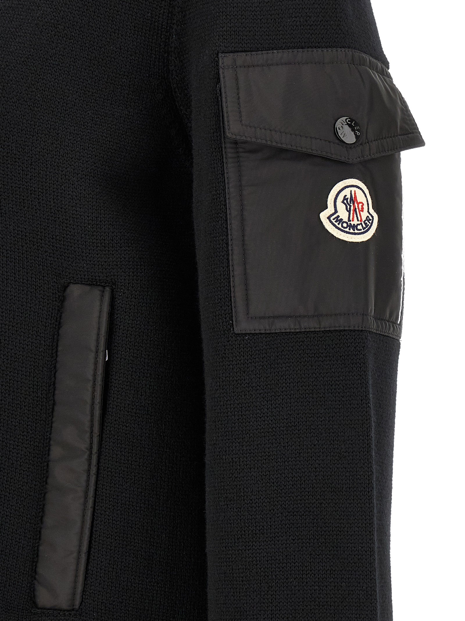 Padded Wool Zip‑Up Cardigan