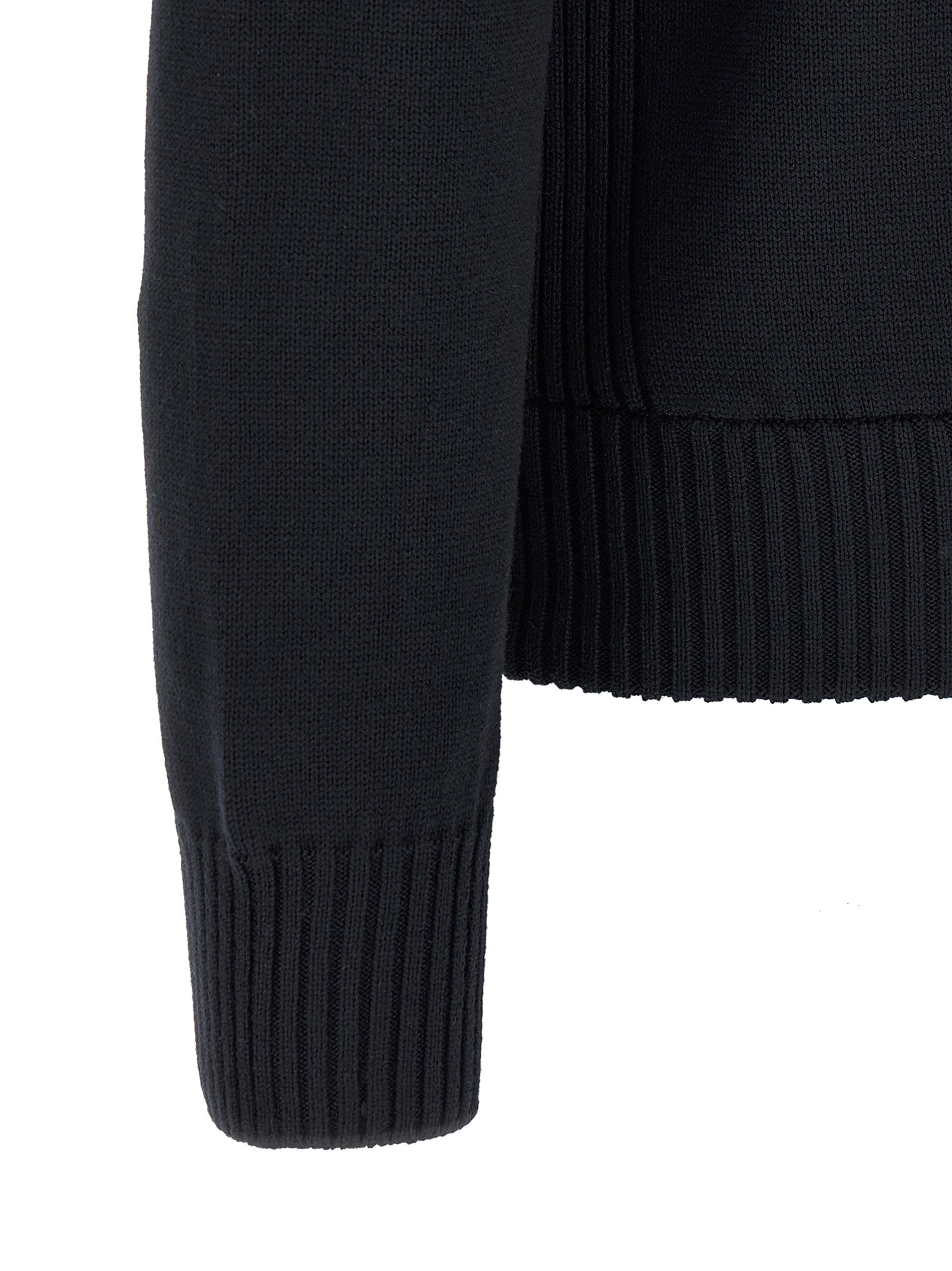 Quilted Navy Blue Polyester Cardigan
