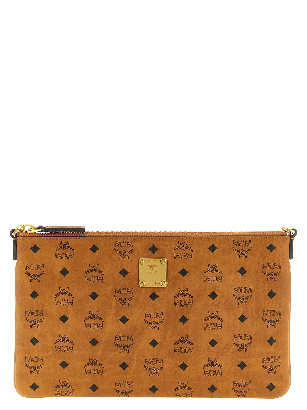 Cognac Brown Polyurethane Mini Clutch