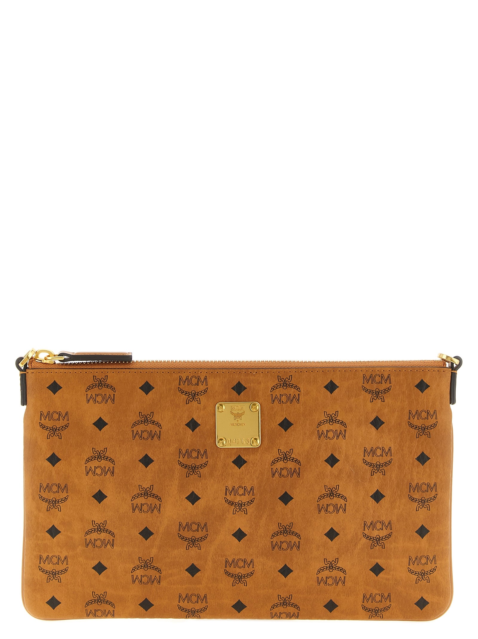 Cognac Brown Polyurethane Mini Clutch
