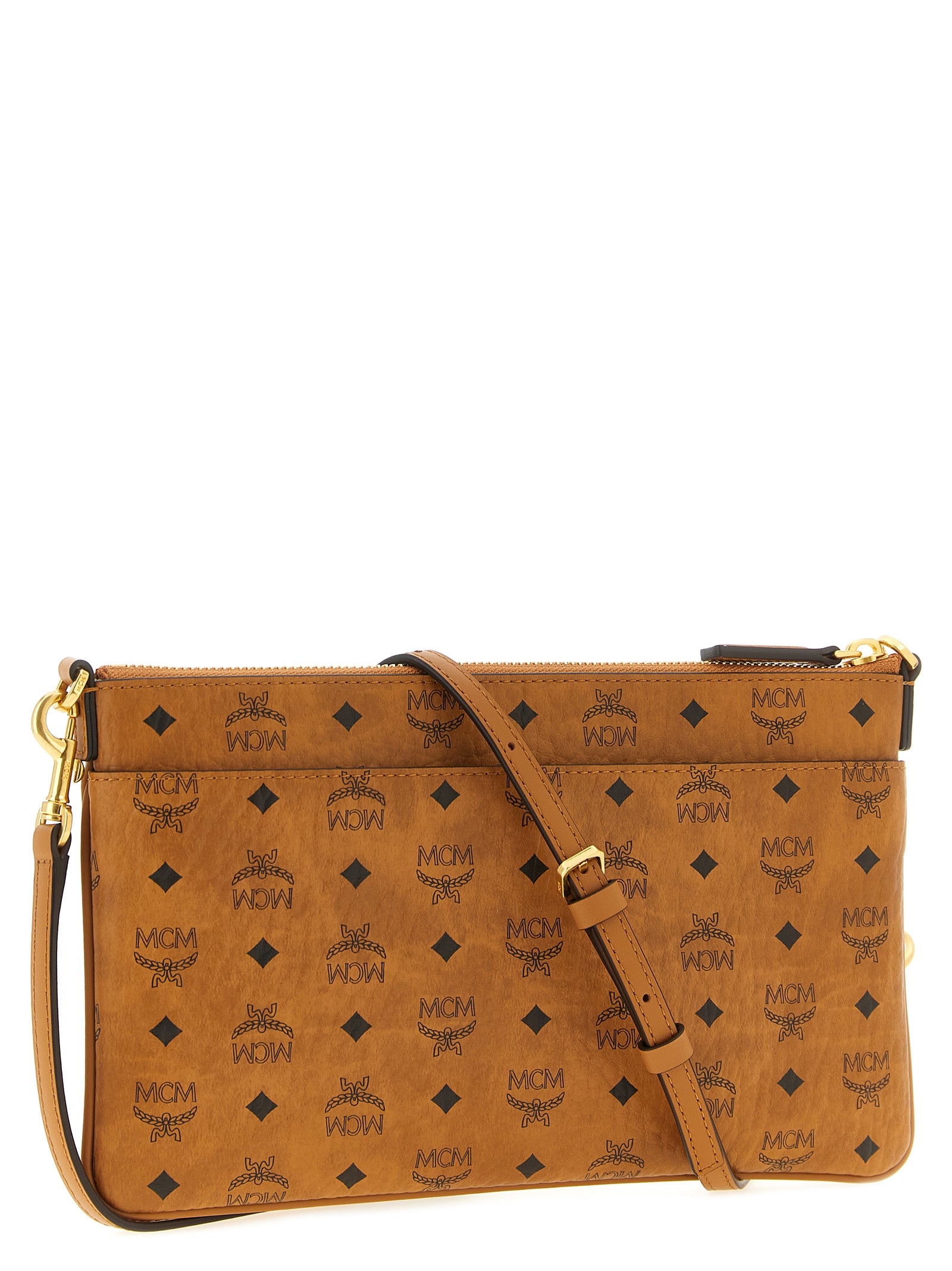 Cognac Brown Polyurethane Mini Clutch