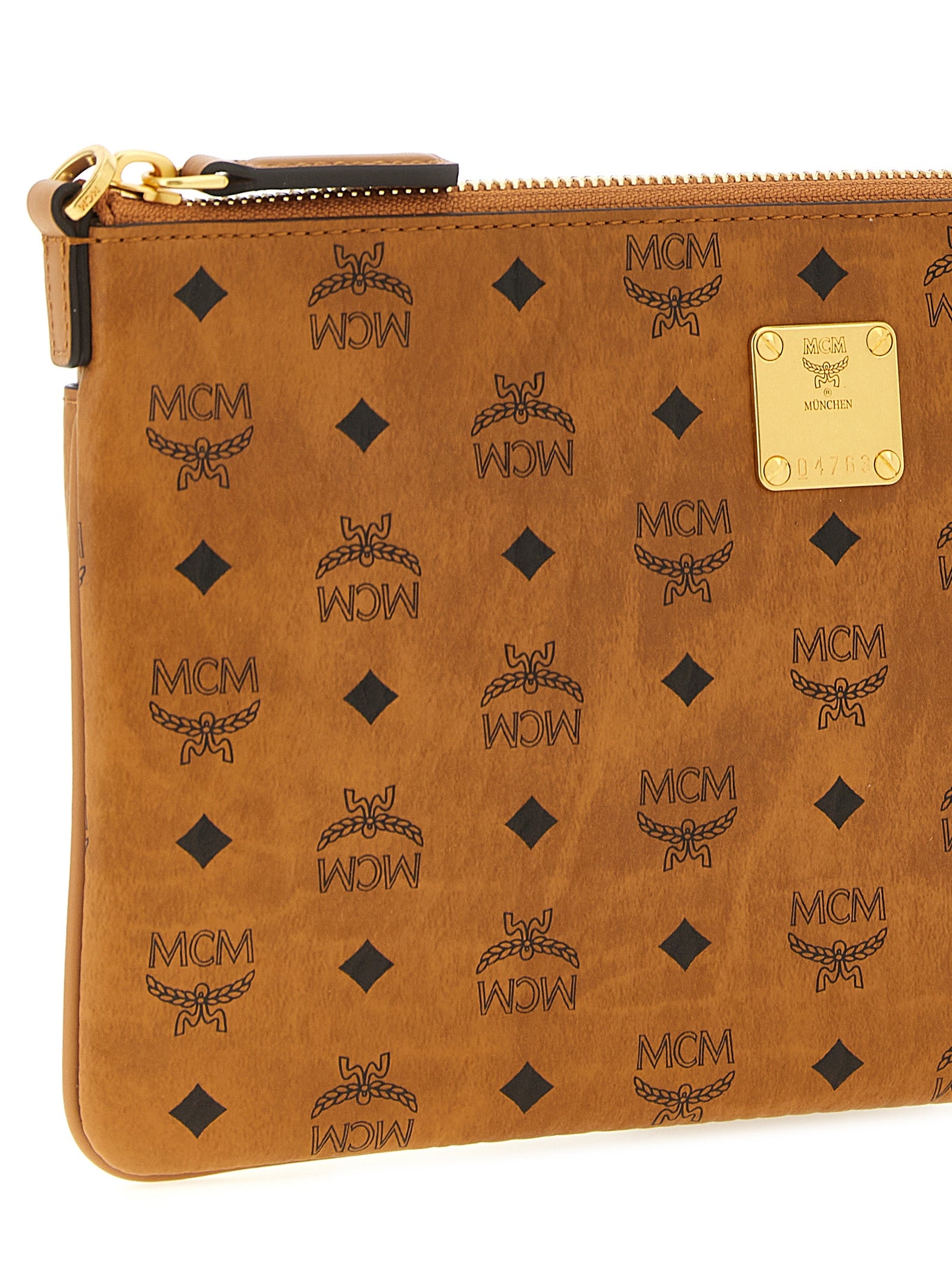 Cognac Brown Polyurethane Mini Clutch