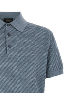 Aviation Blue Trama Cotton Polo Shirt
