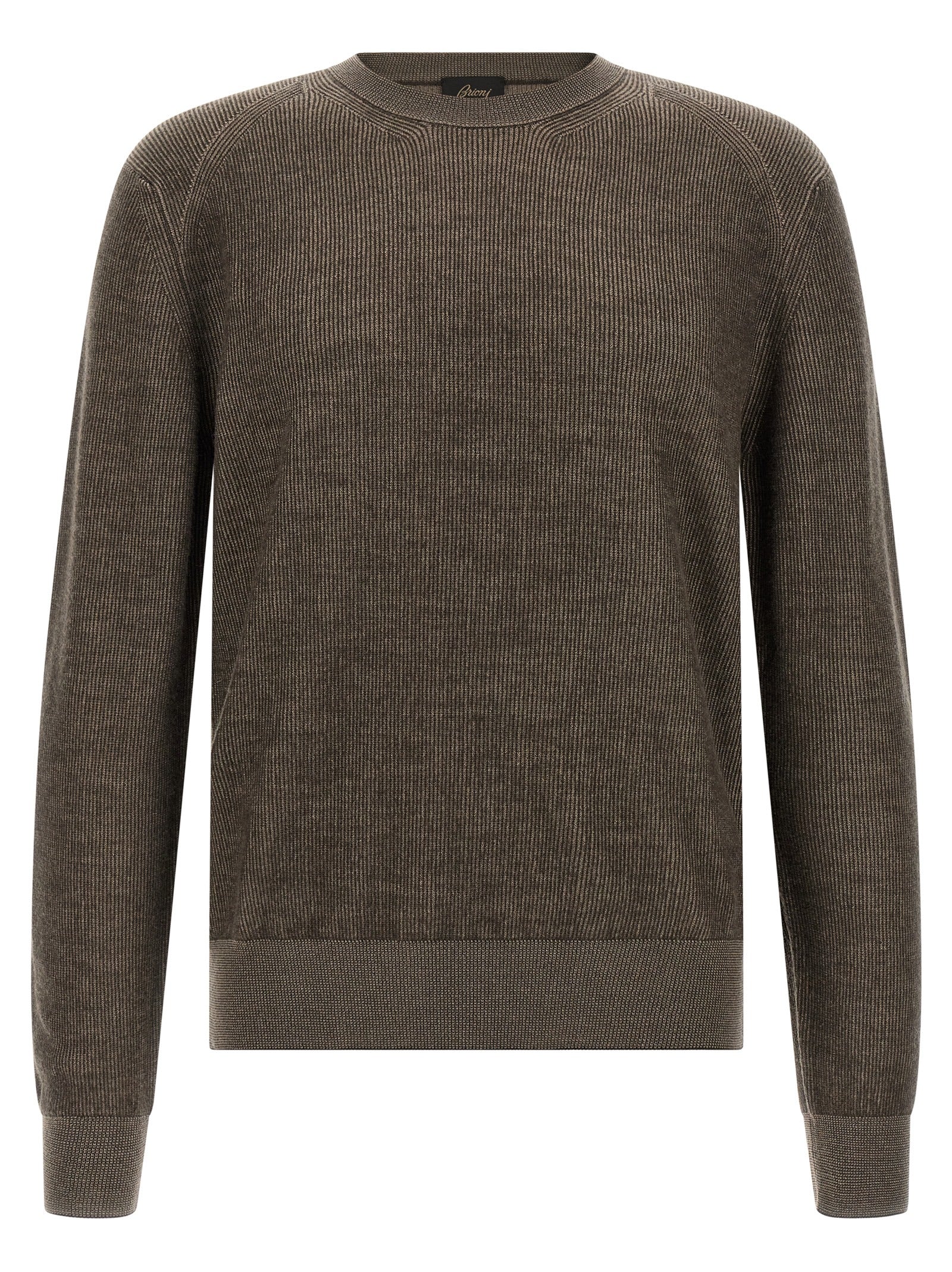 Brown Cashmere & Wool Crew Neck Cardigan