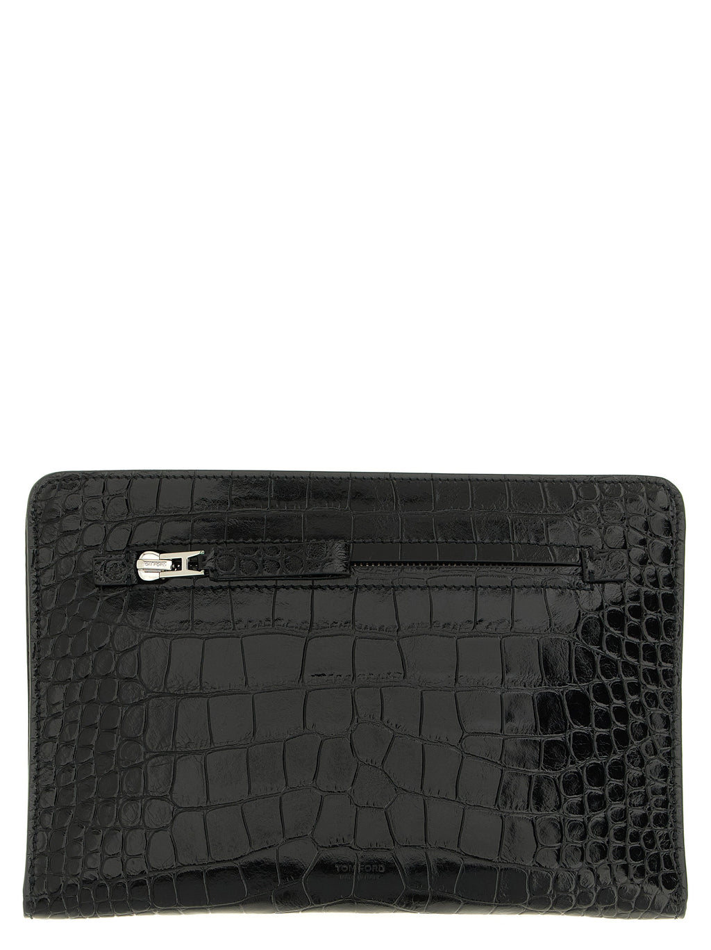 Calfskin Crocodile Print Clutch