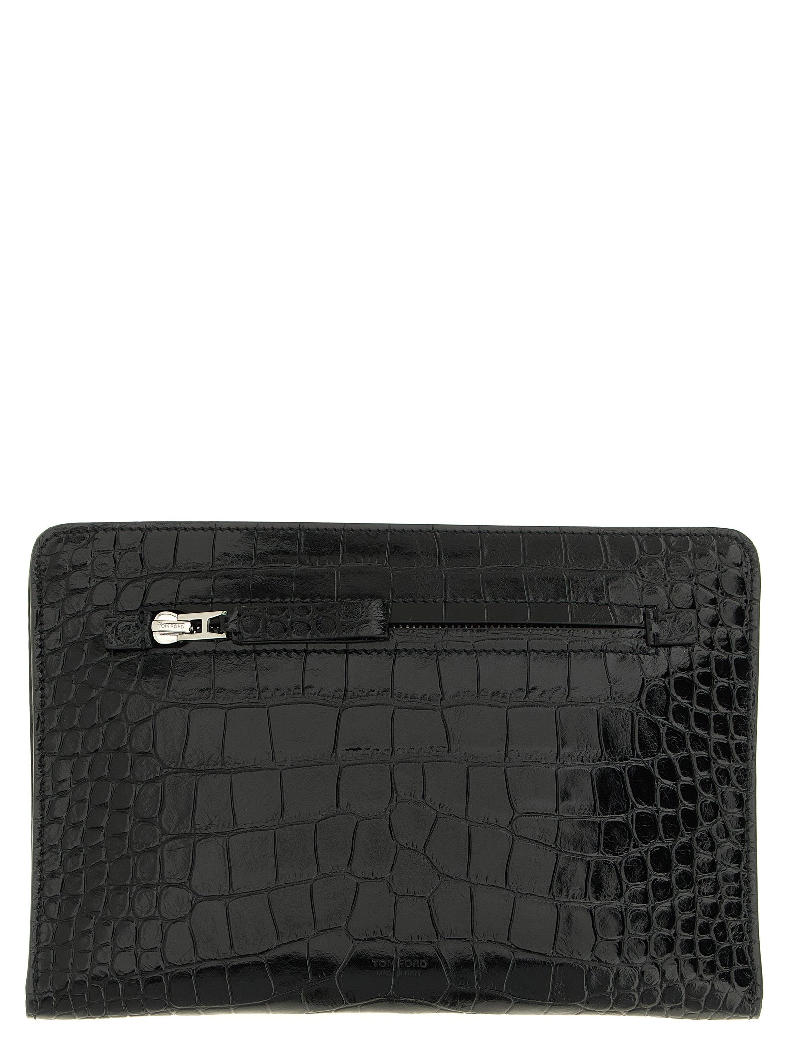 Calfskin Crocodile Print Clutch